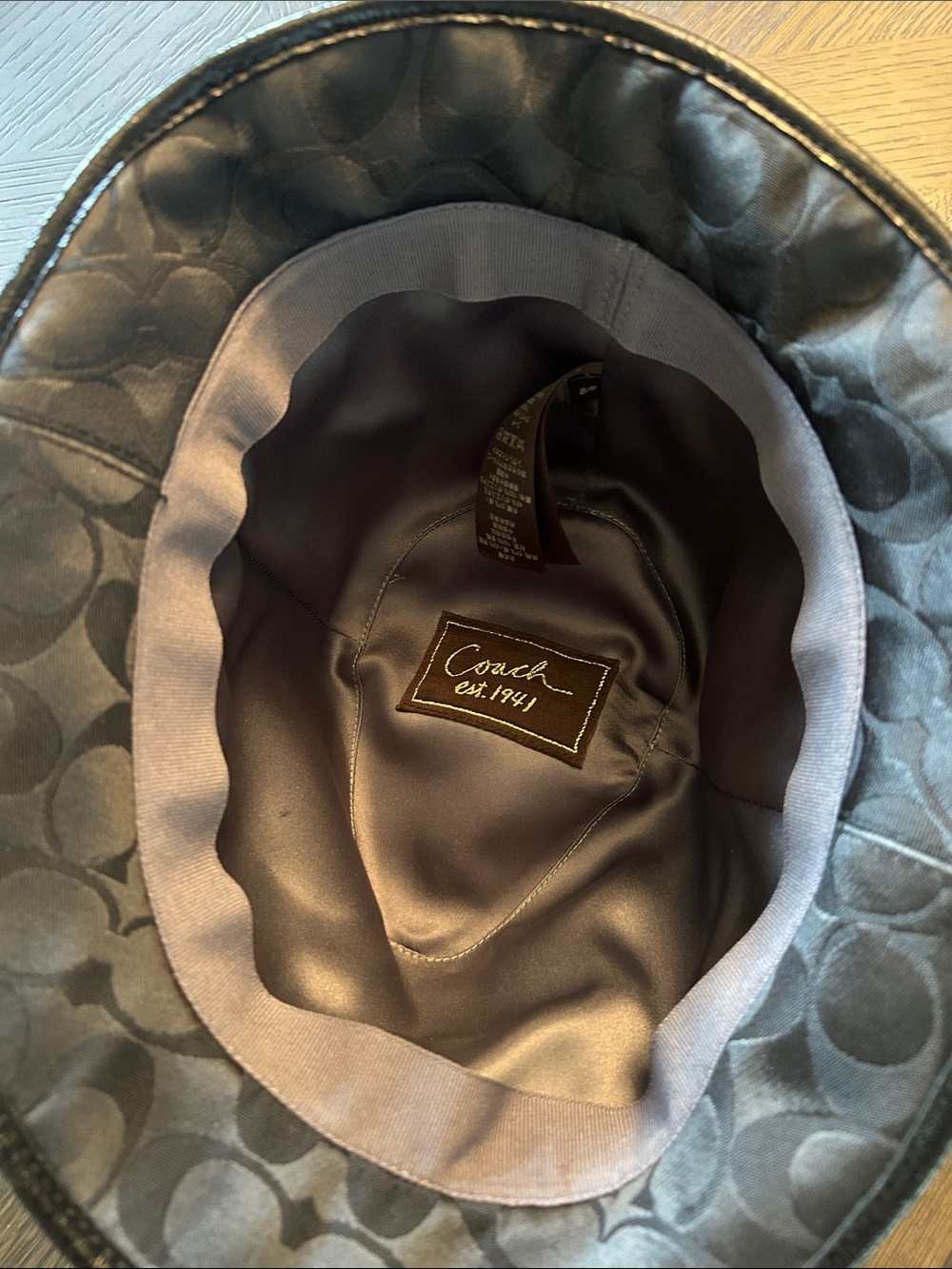 Coach Signature Jacquard Monogram Fedora/Chloche Bucket Hat size small 
LIKE NEW - Picture 7 of 9